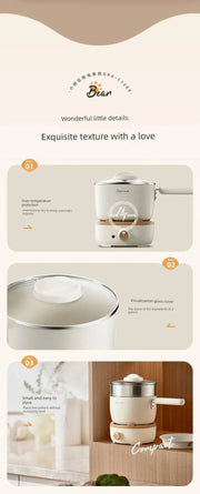 Bear Split Electric Caldron Dormitory Students Pot For Home Multi - Functional Milk Pot Cooking Noodle Pot Small Electric Pot Electric Food Warmer - Lacatang Shop