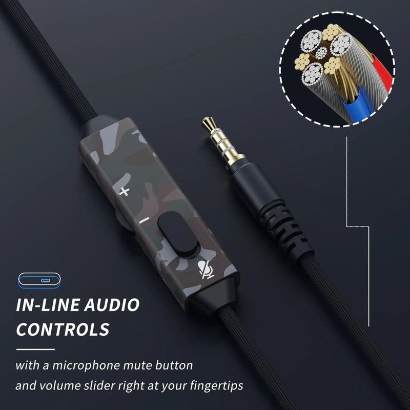 BINNUNE Gaming Headset with Mic for PS4 PS5 Xbox Series X|S Xbox One PC Switch Wired Gaming Headphones for Playstation 5 Xbox 1 - Lacatang Shop