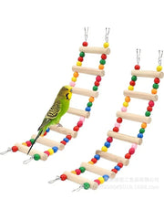Bird Toys Set Swing Chewing Training Toys Small Parrot Hanging Hammock Parrot Cage Bell Perch Toys with Ladder Pet Supplies 1pc - Lacatang Shop