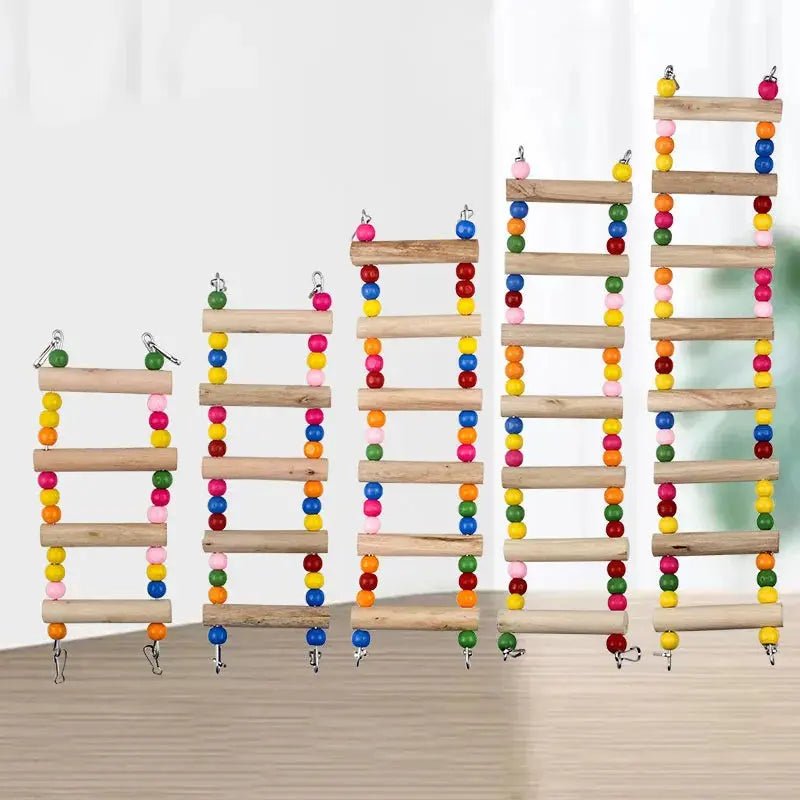 Bird Toys Set Swing Chewing Training Toys Small Parrot Hanging Hammock Parrot Cage Bell Perch Toys with Ladder Pet Supplies 1pc - Lacatang Shop