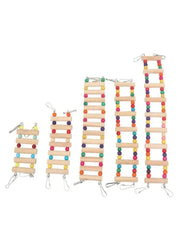 Bird Toys Set Swing Chewing Training Toys Small Parrot Hanging Hammock Parrot Cage Bell Perch Toys with Ladder Pet Supplies 1pc - Lacatang Shop