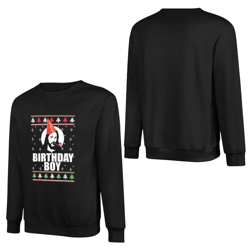 BIRTHDAY BOY JESUS Funny Ugly Christmas Sweater Design Xmas Pullover Hoodie male clothes new in hoodies & sweatshirts - Lacatang Shop