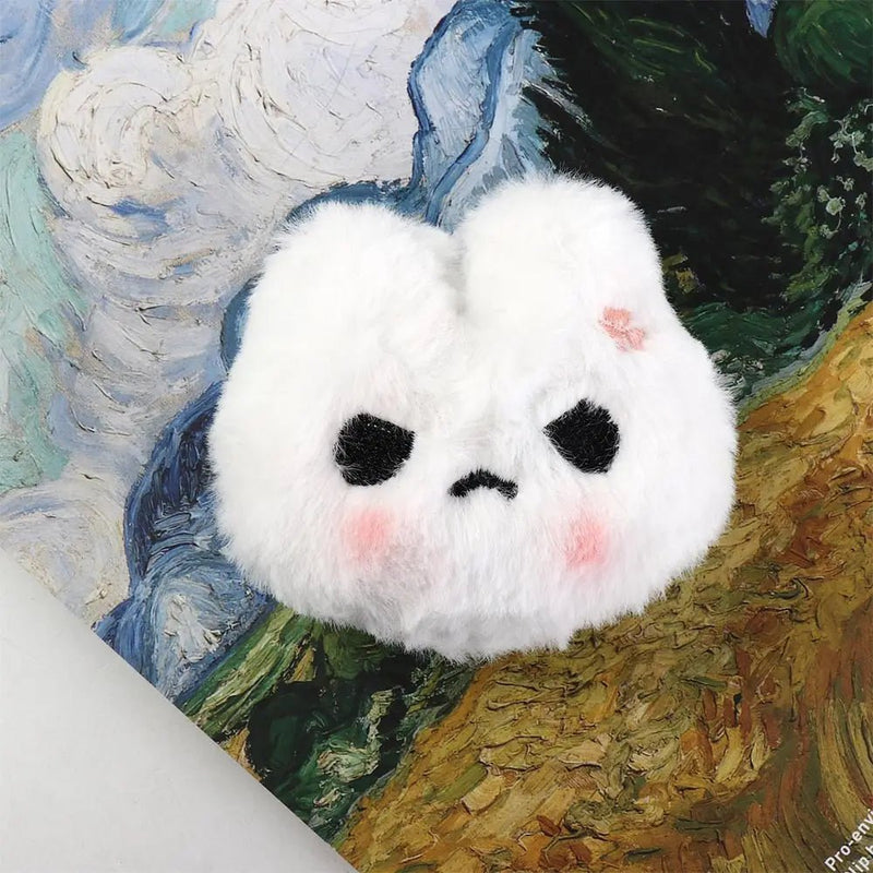 Blush Angry Rabbit Plush Pendant Keychain Cartoon Rabbit Stuffed Plush Animal Doll Toy Kid Girl Gifts - Lacatang Shop