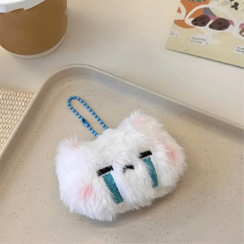 Blush Angry Rabbit Plush Pendant Keychain Cartoon Rabbit Stuffed Plush Animal Doll Toy Kid Girl Gifts - Lacatang Shop