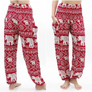 Burgundy ELEPHANT Pants for Women - Boho Hippie Yoga Pants