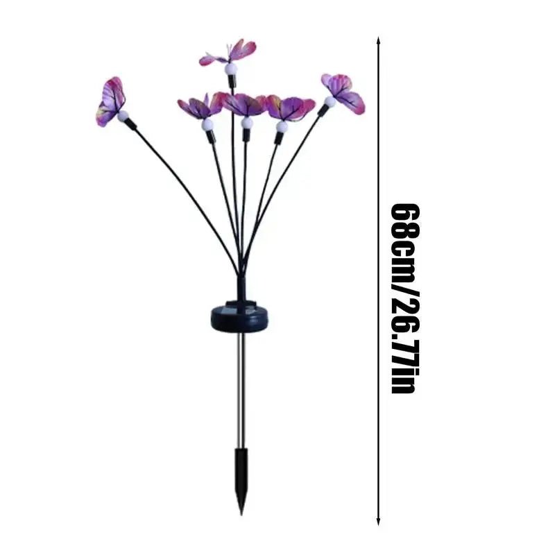 Butterfly Garden Lights 2 Pieces Butterfly Ground Light Lawn Light Butterfly Lamp Solar Power Landscape Light Outdoor 7 Light - Lacatang Shop
