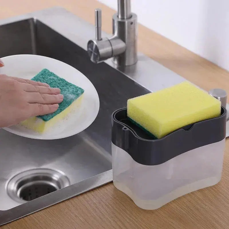 Dish Soap Dispenser Kitchen Liquid Soap Dispenser Sponge Caddy Soap Pump Dispenser with Sponge Holder Kitchen Cleaner Dish Soap Dispenser with Sponge Holder - Kitchen Soap Pump Caddy  AliExpress Lacatang Shop 