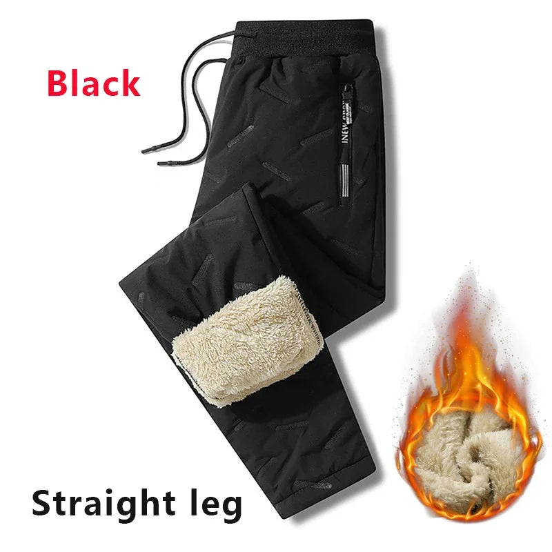 Clearance_Winter Sweatwear Men Plush Thick Fleece Sweatpant Lambswool Thermal Trousers Casual Pants Waterproof Windproof Warm Co