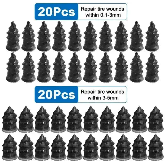 Car and Motorcycle Tire Repair Nails Set - Rubber and Metal Puncture Fixing Kit for Bikes and Scooters - Lacatang Shop