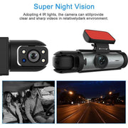 Car Dash Cam with Front and Rear Camera, 1 Count Car Dashboard Wide Angle Dash Cam with IR Night Vision, Loop Recording Car Camera with 32GB TF Card - Lacatang Shop