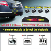 Car Parktronic LED Parking Sensor Kit Backlight Display with Switch Reverse Backup Monitor Detector System With 4 Sensors - Lacatang Shop