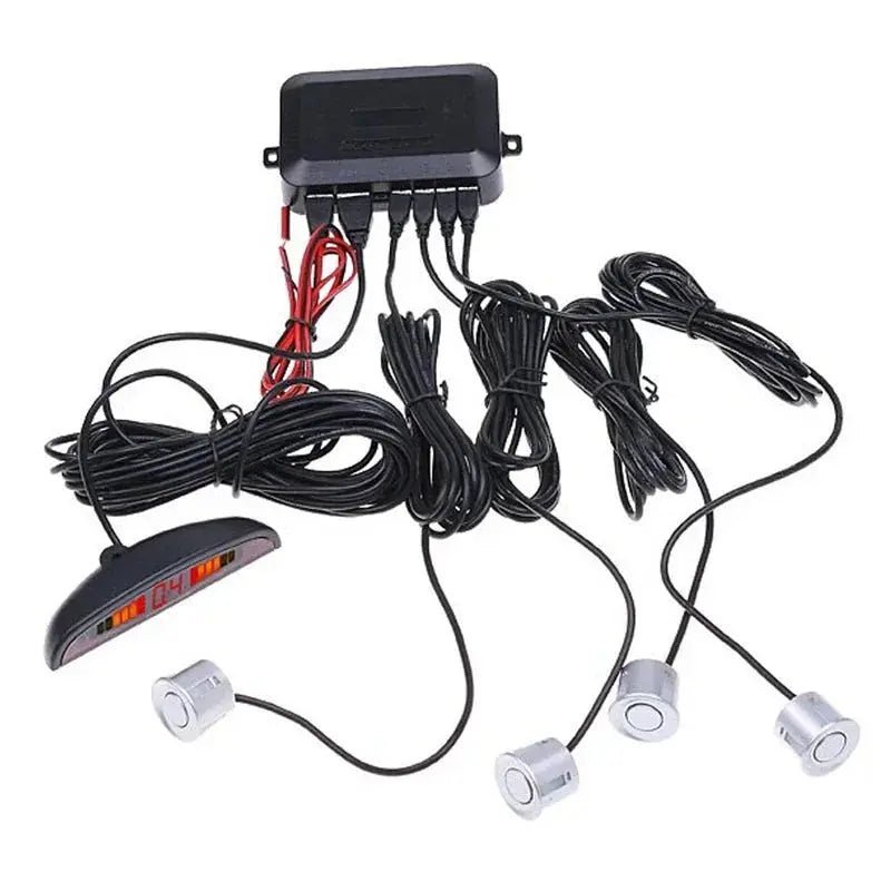 Car Parktronic LED Parking Sensor Kit Backlight Display with Switch Reverse Backup Monitor Detector System With 4 Sensors - Lacatang Shop