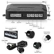Car Reverse Radar Kit Vehicle Parking Sensor System with 4 Sensors Backup Assist System with LED Distance Display Sound Warning - Lacatang Shop
