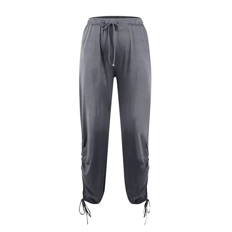 Casual Trousers For Womens Soild Harlan Pants Baggy Women'S Slacks Thin Summer Streetwear With· Hem Drawstring Ropa De Mujer - Lacatang Shop