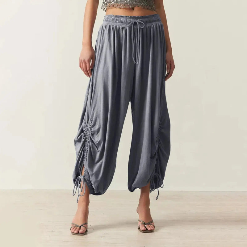 Casual Trousers For Womens Soild Harlan Pants Baggy Women'S Slacks Thin Summer Streetwear With· Hem Drawstring Ropa De Mujer - Lacatang Shop