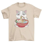 Cat animal eating ramen t-shirt - Lacatang Shop