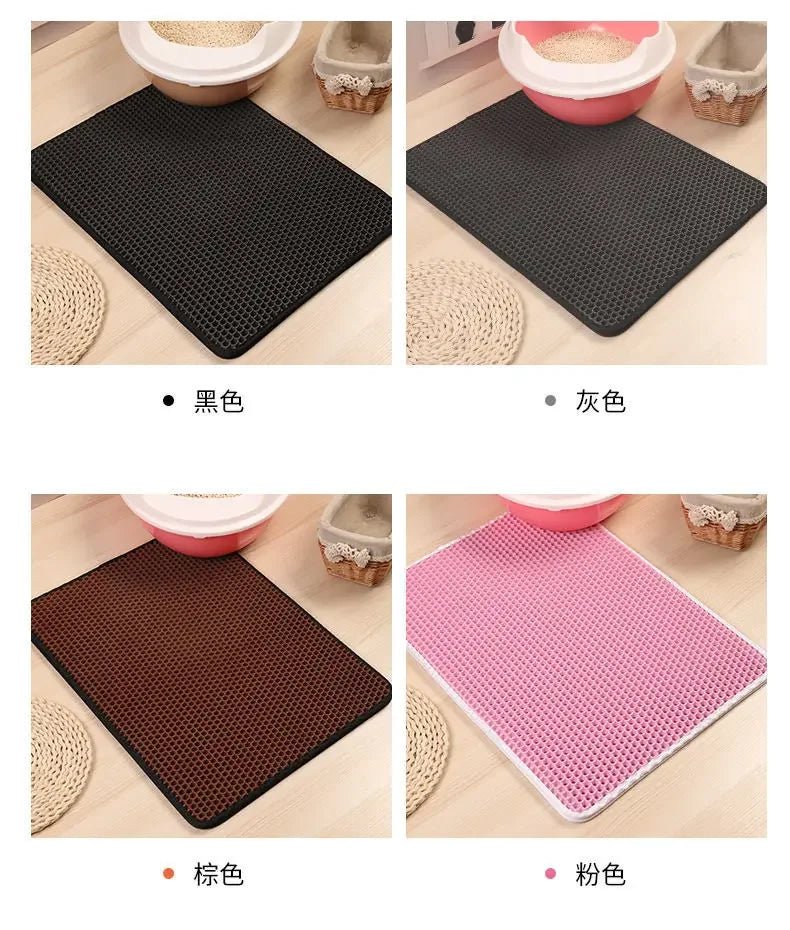 Cat Litter Mat With Gift Double Layer Waterproof Pet Litter Box Mat Non - slip Sand Cat Pad Washable Bed Mat Clean Pad Products - Lacatang Shop