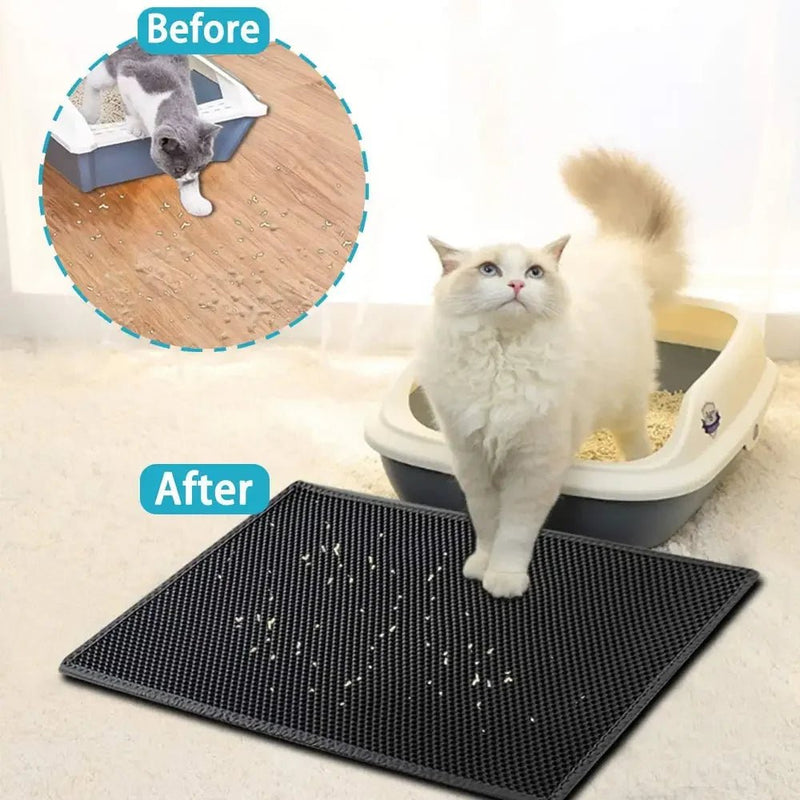 Cat Litter Mat With Gift Double Layer Waterproof Pet Litter Box Mat Non - slip Sand Cat Pad Washable Bed Mat Clean Pad Products - Lacatang Shop
