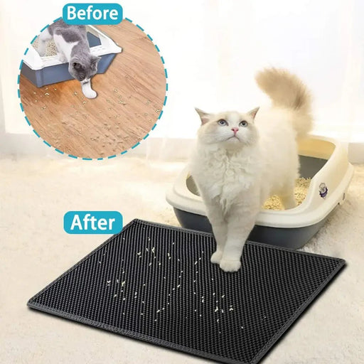 Cat Litter Mat With Gift Double Layer Waterproof Pet Litter Box Mat Non - slip Sand Cat Pad Washable Bed Mat Clean Pad Products - Lacatang Shop