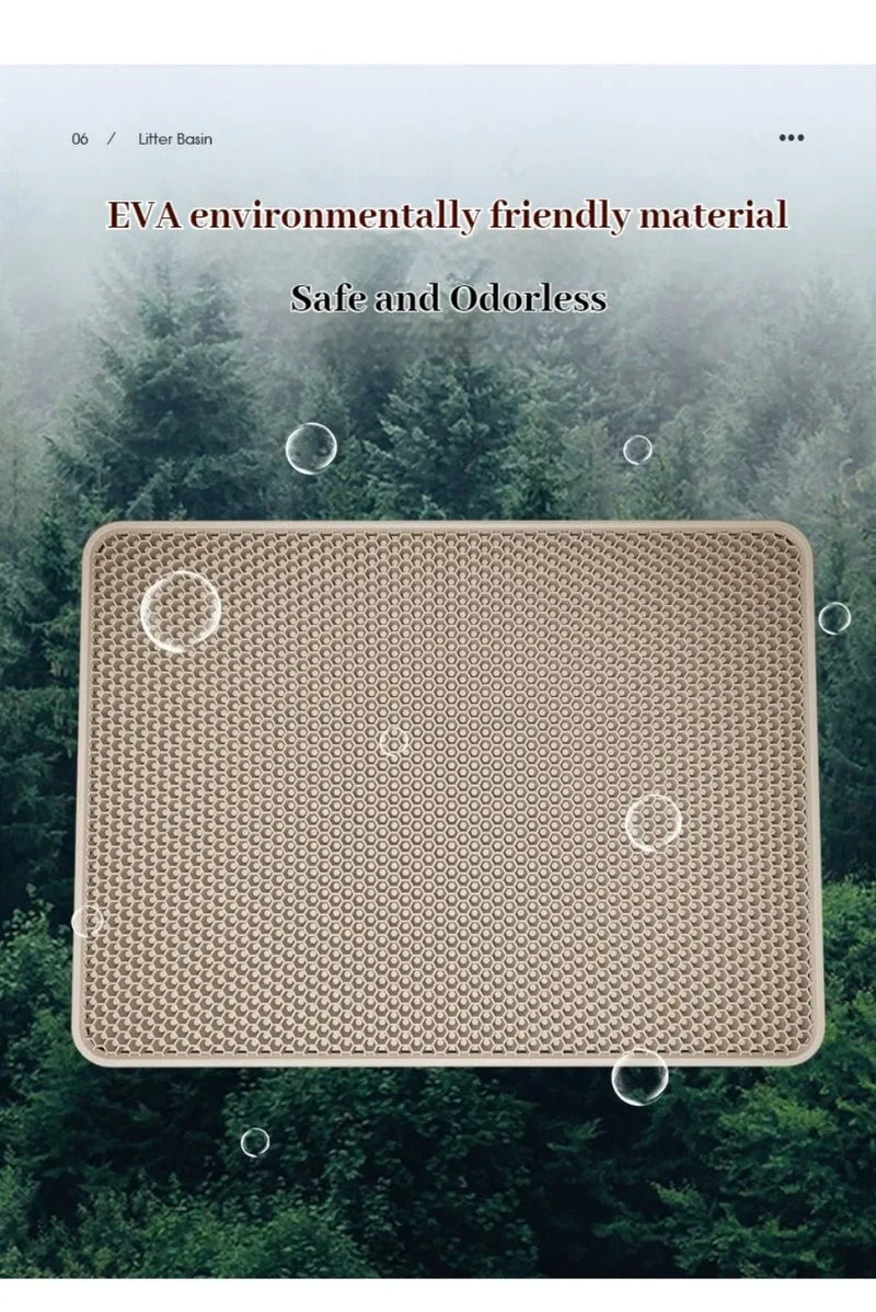 Cats Litter Mat Double Layer EVA Cat Litter Pad Large Hole Anti - Slip Sand Bowl Filter Mat Sandbox Mat for Cat Cats Accessories - Lacatang Shop