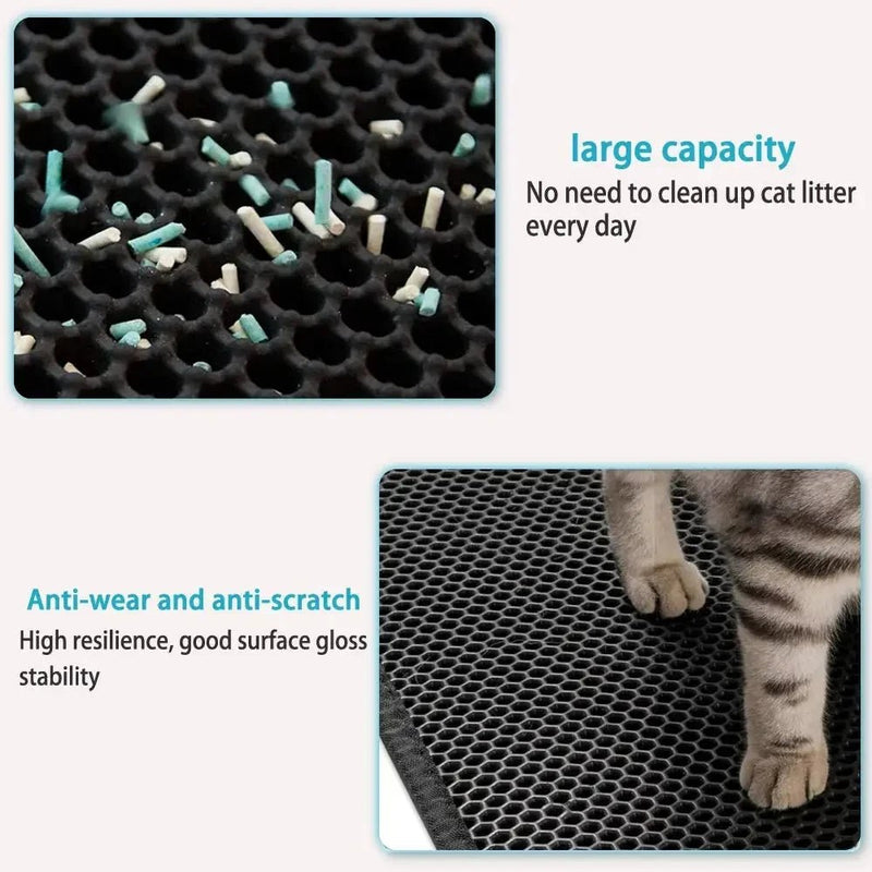 Cats Litter Mat Double Layer EVA Cat Litter Pad Large Hole Anti - Slip Sand Bowl Filter Mat Sandbox Mat for Cat Cats Accessories - Lacatang Shop