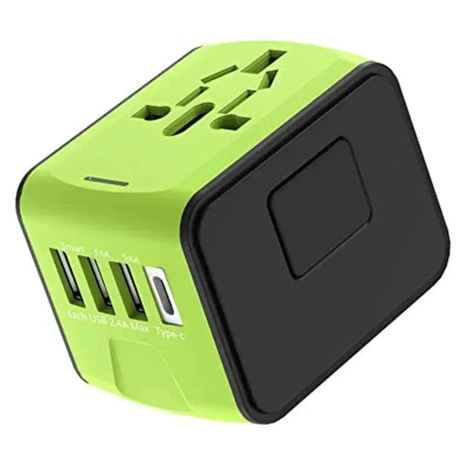 Universal Travel Adapter with 4 USB Ports and Type-C Socket for Global Use