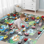 Children's City Traffic Educational Play Mat - 130x100 cm Non - Woven Carpet for Boys & Girls, Ideal for Bedrooms and Developmental Play - Lacatang Shop