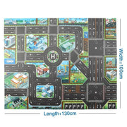 Children's City Traffic Educational Play Mat - 130x100 cm Non - Woven Carpet for Boys & Girls, Ideal for Bedrooms and Developmental Play - Lacatang Shop