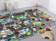 Children's City Traffic Educational Play Mat - 130x100 cm Non - Woven Carpet for Boys & Girls, Ideal for Bedrooms and Developmental Play - Lacatang Shop