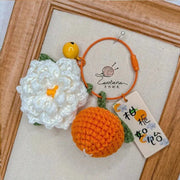 Citrus Gardenia Crochet Keychain Kit - Hand - Woven Wool Pendant for DIY Gifts - Lacatang Shop
