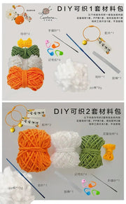 Citrus Gardenia Crochet Keychain Kit - Hand - Woven Wool Pendant for DIY Gifts - Lacatang Shop