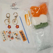 Citrus Gardenia Crochet Keychain Kit - Hand - Woven Wool Pendant for DIY Gifts - Lacatang Shop