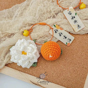 Citrus Gardenia Crochet Keychain Kit - Hand - Woven Wool Pendant for DIY Gifts - Lacatang Shop