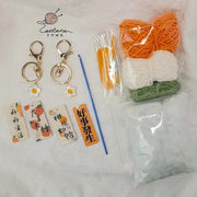 Citrus Gardenia Crochet Keychain Kit - Hand - Woven Wool Pendant for DIY Gifts - Lacatang Shop