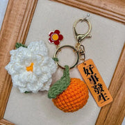 Citrus Gardenia Crochet Keychain Kit - Hand - Woven Wool Pendant for DIY Gifts - Lacatang Shop
