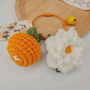 Citrus Gardenia Keychain Crochet Material Package Small Pendant Good Life DIY Wool Hand - Woven Gift - Lacatang Shop