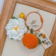 Citrus Gardenia Keychain Crochet Material Package Small Pendant Good Life DIY Wool Hand - Woven Gift - Lacatang Shop