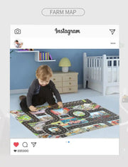 City Traffic Play Mat for Babies - Educational Road Map Carpet with Car Parking and Traffic Signs - Lacatang Shop