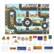 City Traffic Play Mat for Babies - Educational Road Map Carpet with Car Parking and Traffic Signs - Lacatang Shop