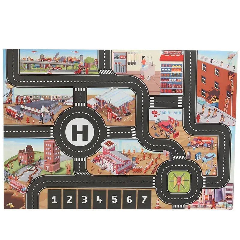 City Traffic Play Mat for Babies - Educational Road Map Carpet with Car Parking and Traffic Signs - Lacatang Shop
