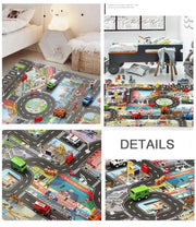 City Traffic Play Mat for Babies - Educational Road Map Carpet with Car Parking and Traffic Signs - Lacatang Shop