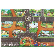 City Traffic Play Mat for Babies - Educational Road Map Carpet with Car Parking and Traffic Signs - Lacatang Shop
