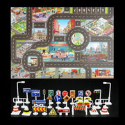 City Traffic Play Mat for Babies - Educational Road Map Carpet with Car Parking and Traffic Signs - Lacatang Shop