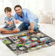 City Traffic Play Mat for Babies - Educational Road Map Carpet with Car Parking and Traffic Signs - Lacatang Shop