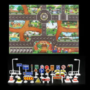 City Traffic Play Mat for Babies - Educational Road Map Carpet with Car Parking and Traffic Signs - Lacatang Shop