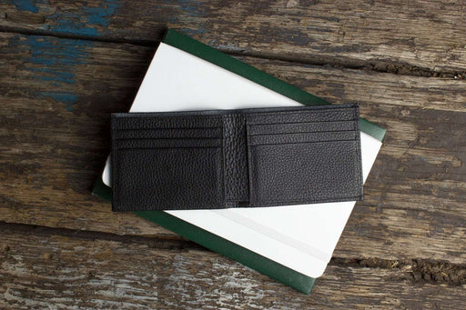 Classic Leather Wallet - Handmade Pebbled Cowhide - Lacatang Shop