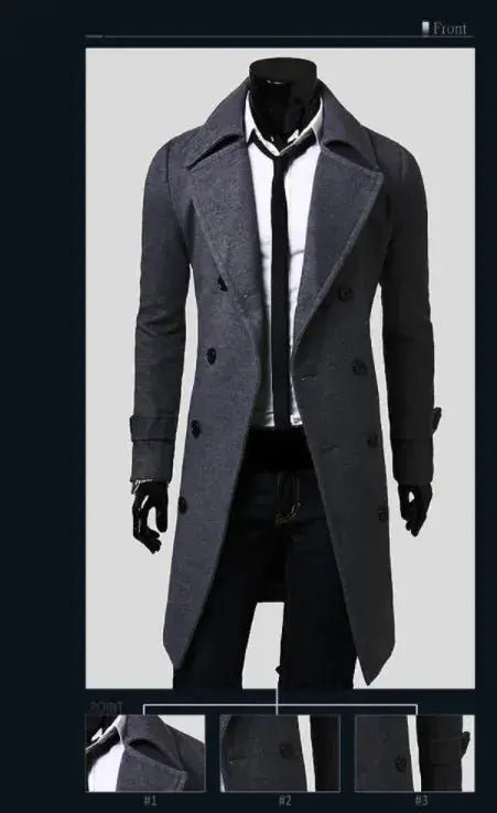 Classic Men's Long Overcoat - Lacatang Shop