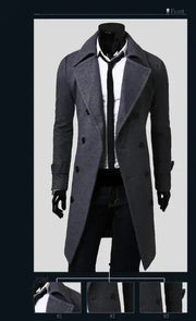 Classic Men's Long Overcoat - Lacatang Shop