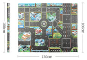 Colorful Cartoon City Traffic Play Mat with Toy Cars for Kids - Educational Baby Rug for Christmas and Birthday Gifts - Lacatang Shop