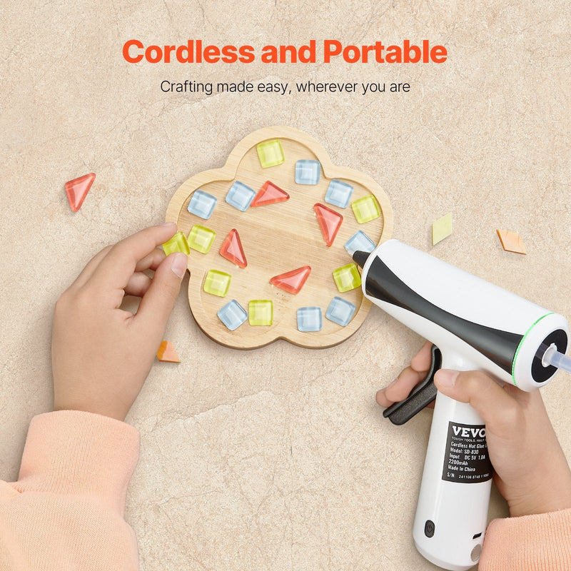 Cordless Hot Glue Gun Hot Melt Glue Gun with 20Pcs Sticks Rechargeable Battery - Lacatang Shop